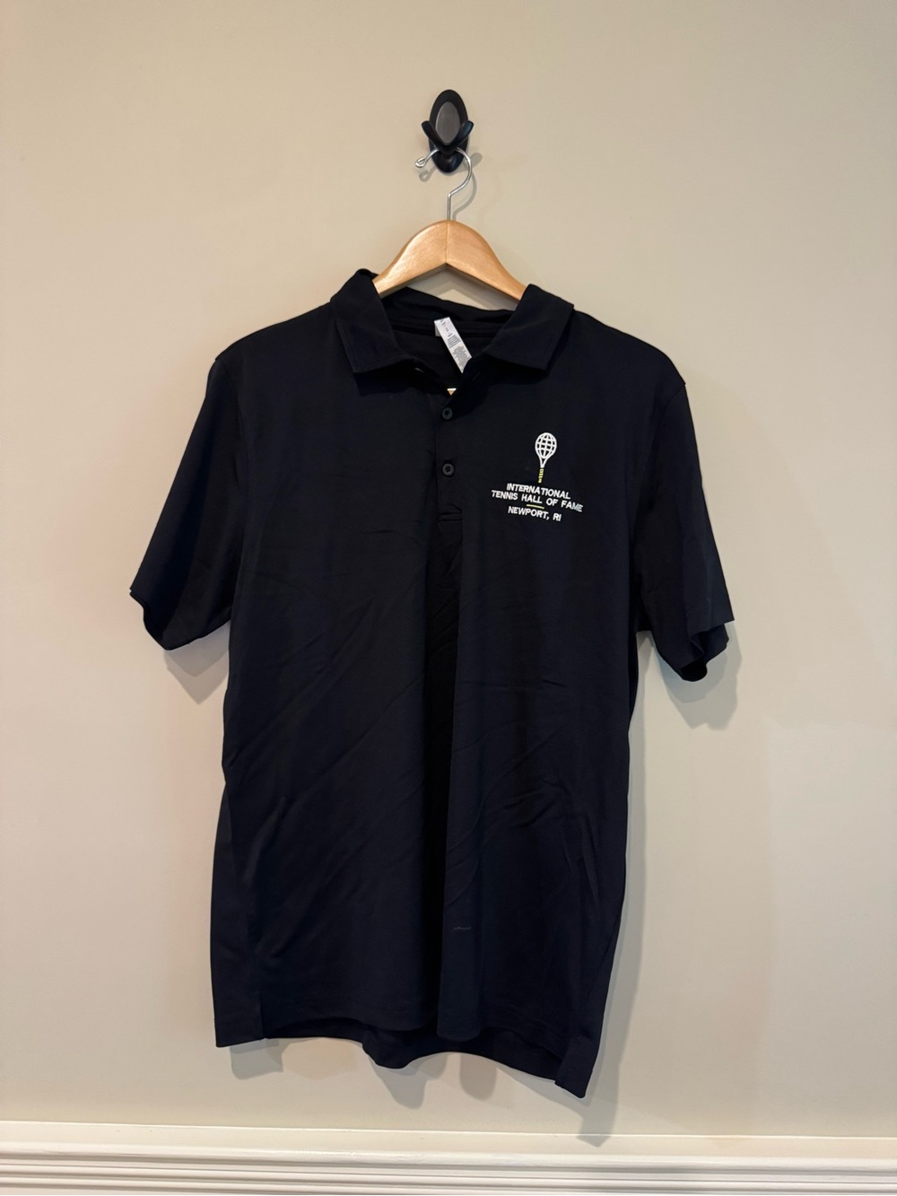 Fila Black Polo Shirt with White Tennis Logo
